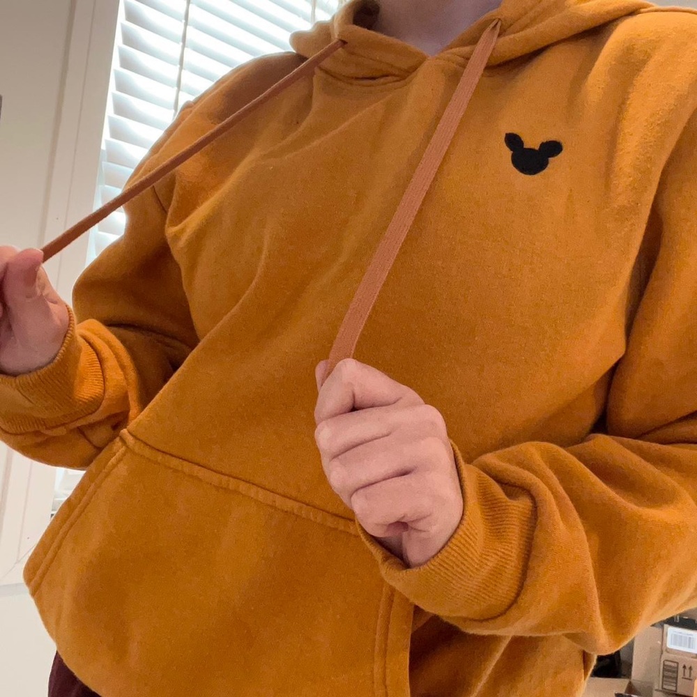 mustard yellow disney mickey mouse sweatshirt